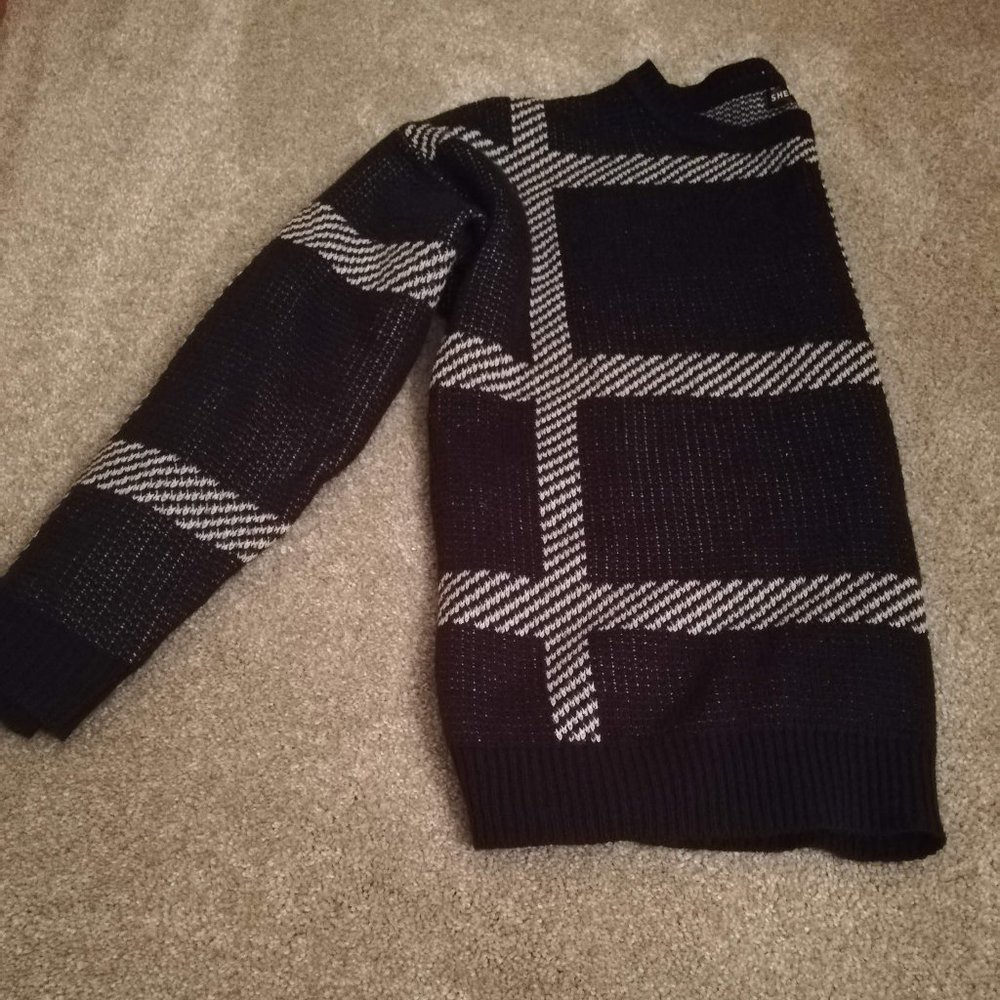 Oversized Navy Plaid Sweater